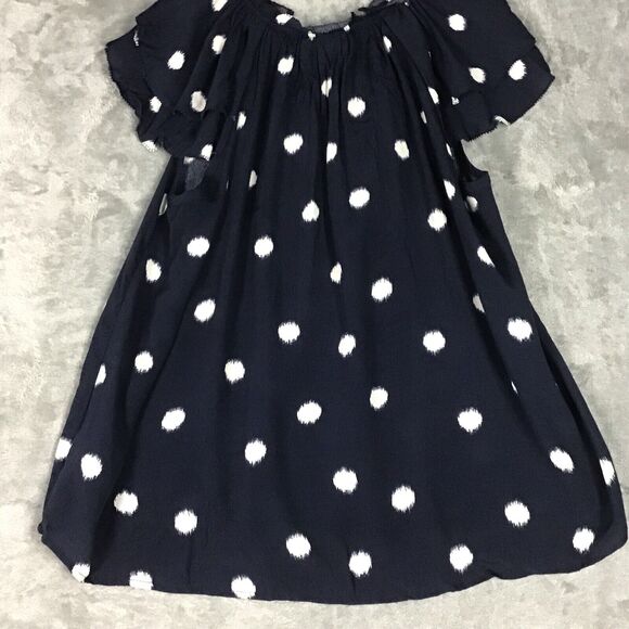 A New Day Womens Small Blue Polka Dot Short Sleeve Rayon Jersey Top NWT - Picture 15 of 15